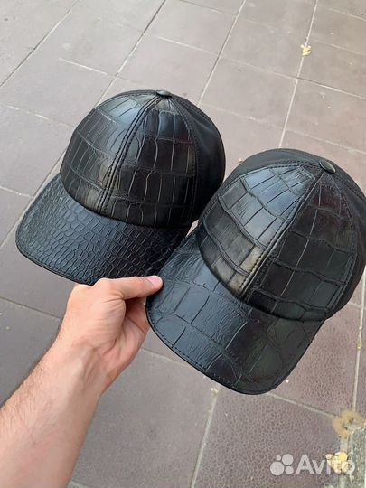 Кепки, Бейсболки из Натуральной Кожи Крокодила
