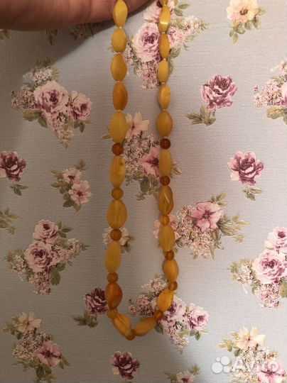 Бусы янтарь желток
