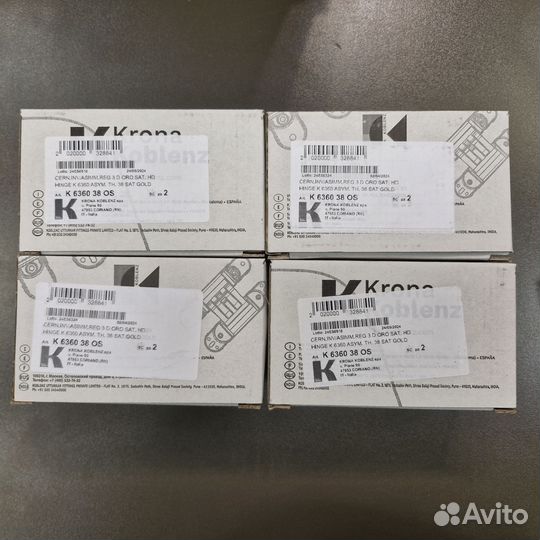 Петля скрытая krona koblenz K6360 38 мат. золото