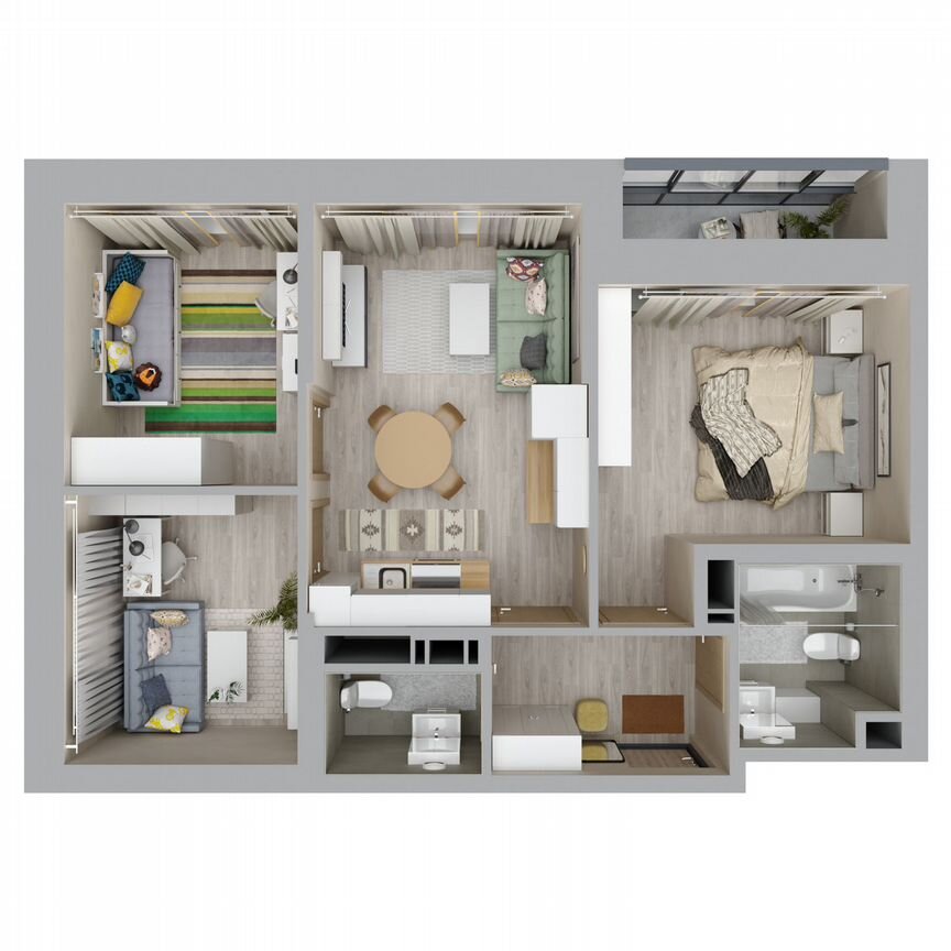 3-к. квартира, 55,3 м², 1/24 эт.