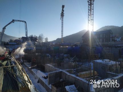 Ход строительства Комплекс апартаментов «Бирюзовая Катунь» 1 квартал 2024