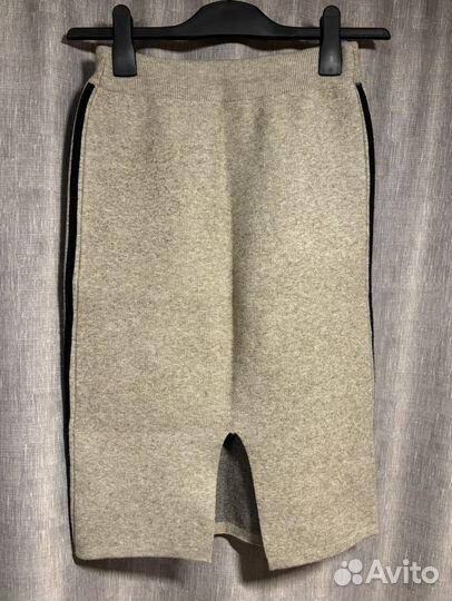 Юбка миди теплая бежевая