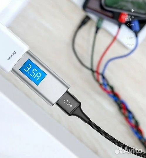 Кабель USB - micro USB+2xLightning+USB Type-C