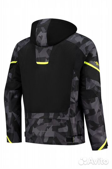 Motorradjacke Rusty Stitches Carlo Schwarz-Camouflage-Gelb Camouflage, Gelb, Schwarz