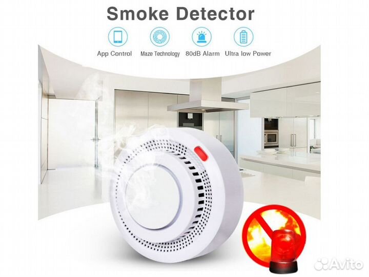 Tuya датчик дыма Zigbee 3.0 со звуком