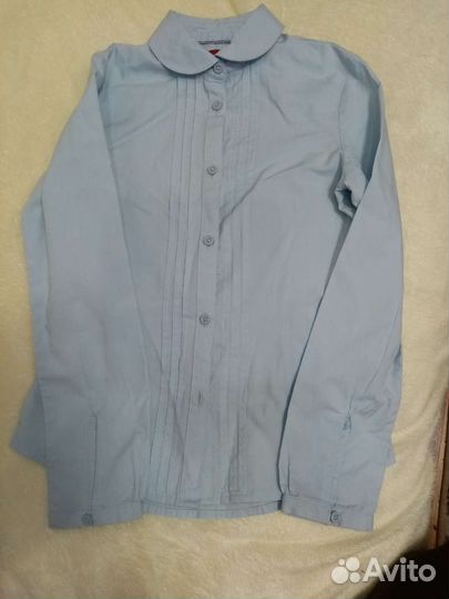 Школьная Голубая блузка