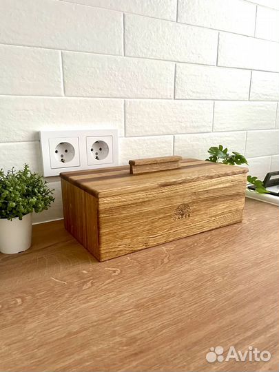 Короб с крышкой из дерева дуба для хранения