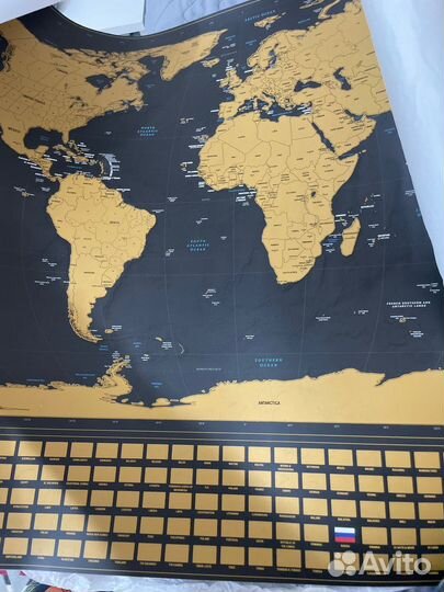 Карта мира подарочная доя путешественников