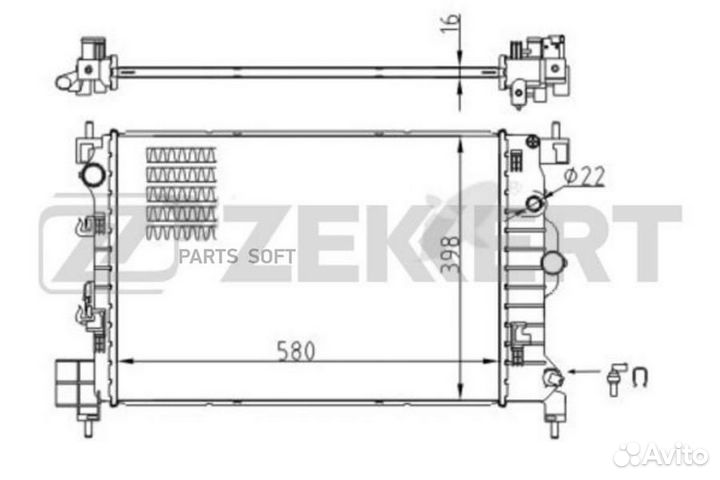 Радиатор охлаждения Шевроле Aveo (T300) 11- Опель
