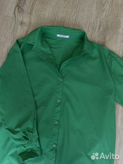 Рубашка oversize зеленая