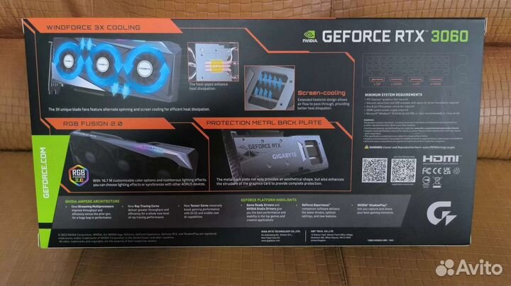 Видеокарта gigabyte nvidia GeForce RTX 3060 Gaming