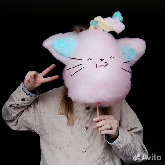 Фигурная сладкая сахарная вата на праздник