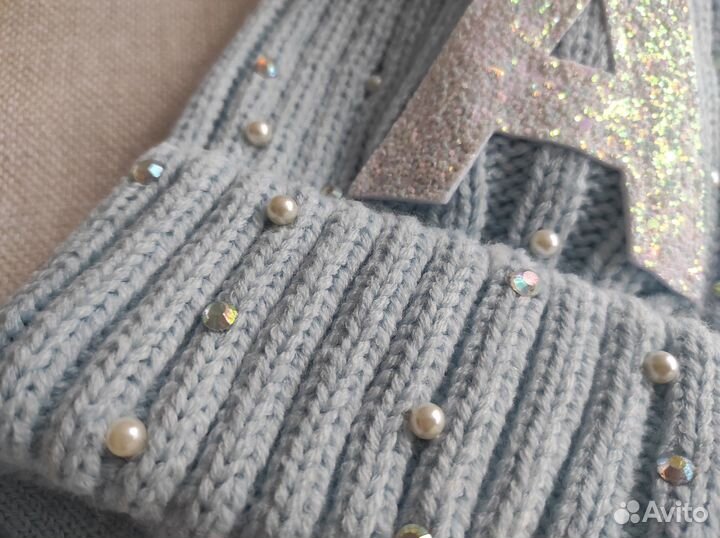 Шапка и перчатки для девочки новые