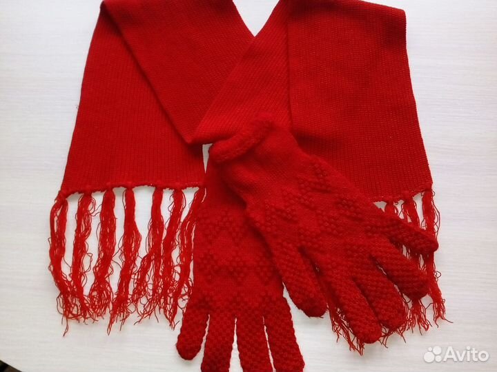 Вязаный набор для модниц. Super шарф + перчатки