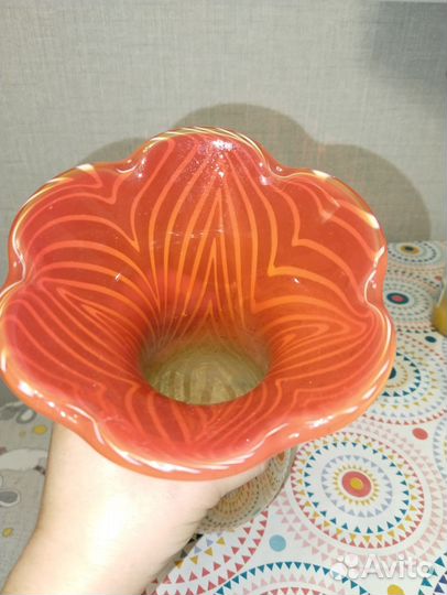 Ваза цветное стекло чехия СССР