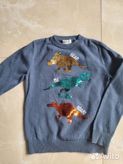 Свитер для мальчика с динозаврами)