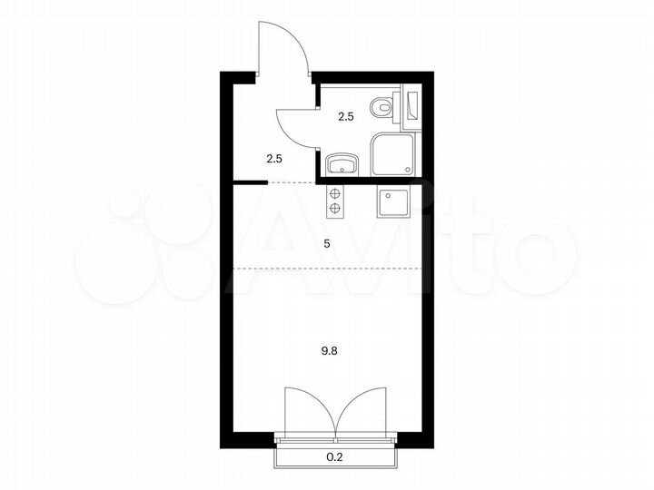 Квартира-студия, 20 м², 3/33 эт.