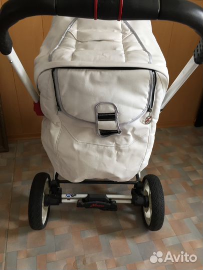 Коляска Hartan Vip XL 2 в 1 белая эко-кожа