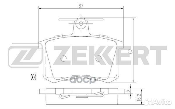 Колодки торм. диск. задн. Audi 80 III-V 82- 10