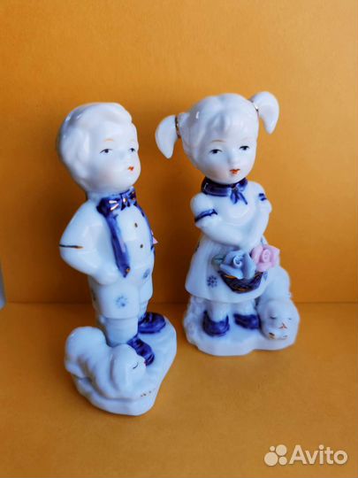 Статуэтки Девочка, Мальчик, Собачки Elan Gallary