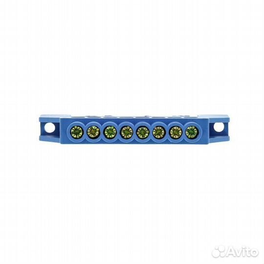 Шина нулевая N 6х9 8 отвер. латунь син. нейлоновый корпус комбинированный PROxima EKF sn0-63-08-dn