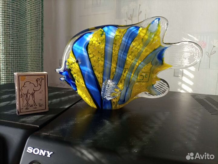 Стеклянная фигурка, Рыба 20х16см