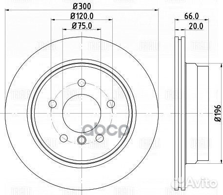 Диск тормозной BMW E81/E87/E90/E91/E84 X1 задни