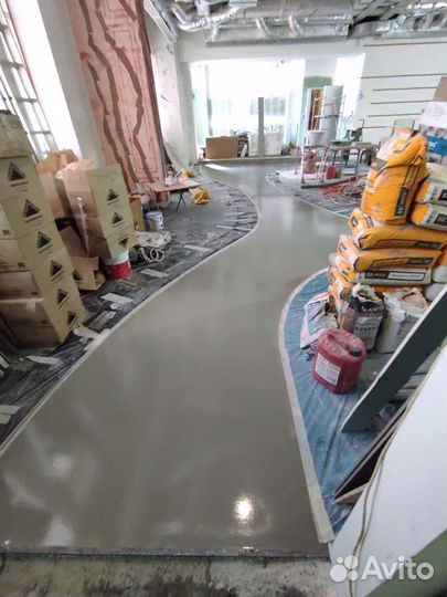 Выравнивание пола, полусухая стяжка, тёплый пол