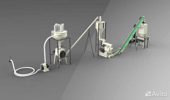 Линия гранулирования жома 750 кг/час