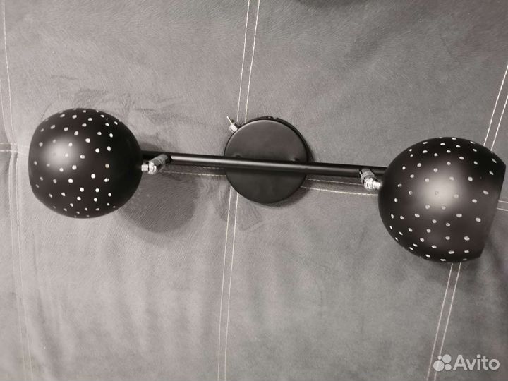 Светильник настенный чёрный с выключателем