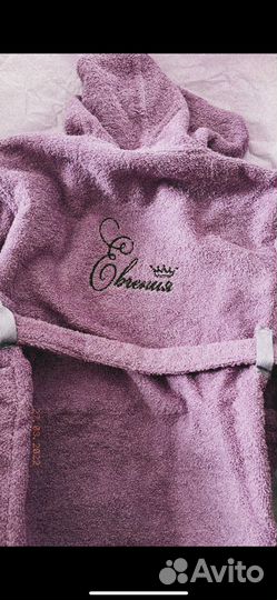 Халат махровый для девочки с именной вышивкой