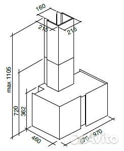 Вытяжка falmec Mirabilia 67 Square inox (800)