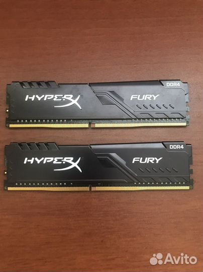 Оперативная память HyperX fury DDR4 2x4gb 2666 MHz