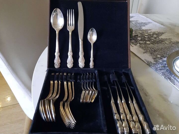 Набор столовых приборов мельхиор Серебряная Роза