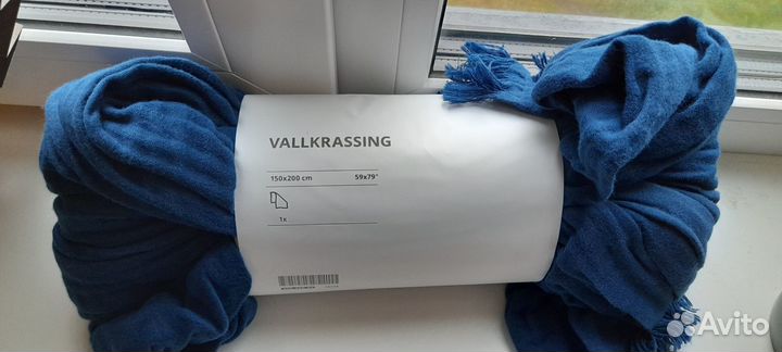 Покрывало Vallkrassing IKEA новое синее