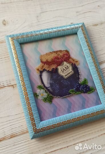 Картина вышивка бисером: варенье