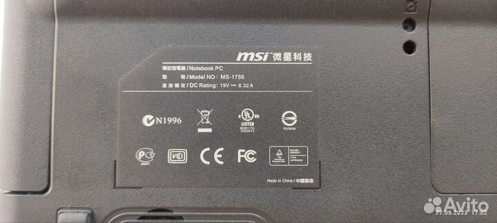 Ноутбук MSI GE70 (MS-1756) 17,3