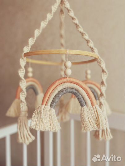 Эко Мобиль детский в кроватку макраме