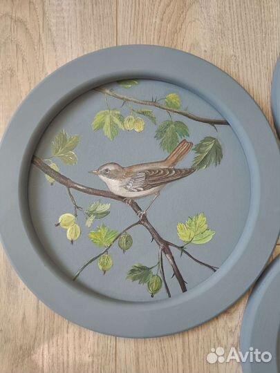 Картина маслом Птичка в крыжовнике