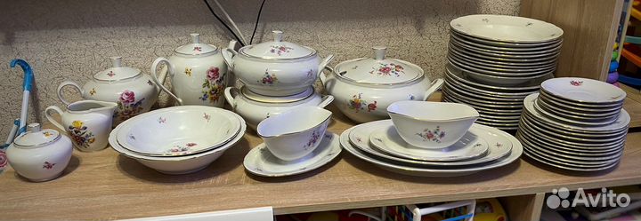 Сервиз 12 персон гдр Мейсенский букет