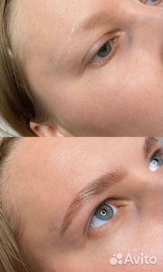 Модель на оформление и окрашивание бровей