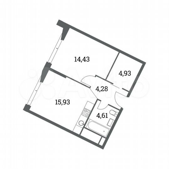 1-к. квартира, 44,2 м², 14/14 эт.