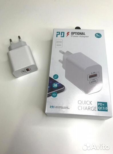 Блок Usb -C с быстрой зарядкой 2в1 15W