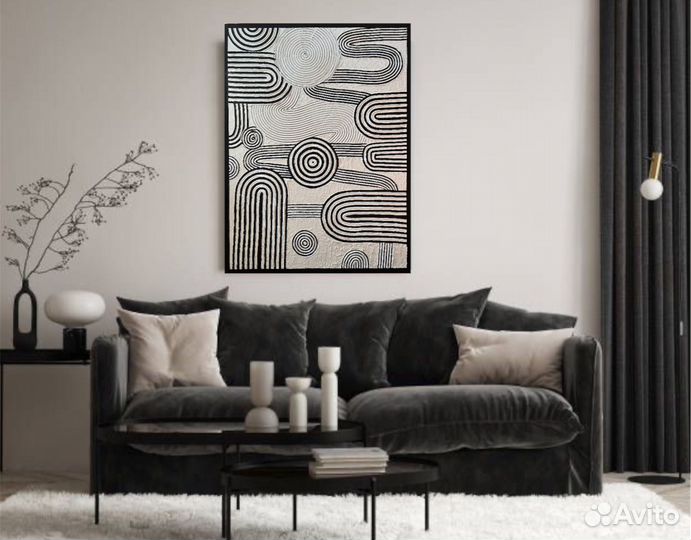 Интерьерная картина текстурной пастой