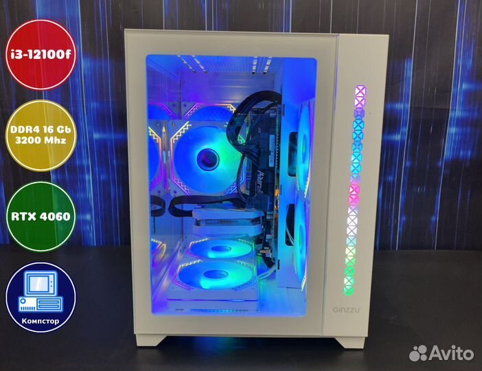 Мощный пк 2024 i3-RTX4060-16DDR4-CKA5694721038-H610