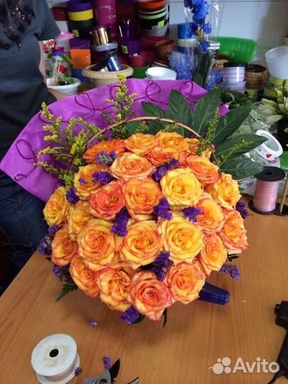 Цветы розы букет