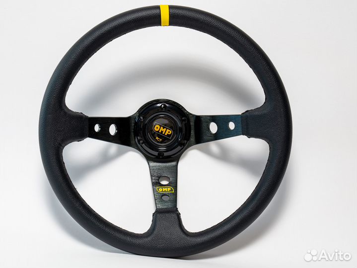 Руль гоночный дрифт OMP с выносом кожа новый