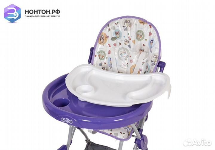 Стульчик для кормления Selby 252 совы фиолетовый