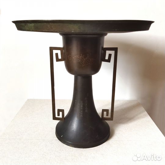 Ваза японская бронзовая антикварная