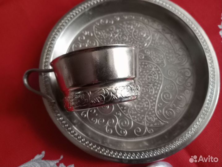 Подстаканник ссср+стакан+чайная ложка+поднос